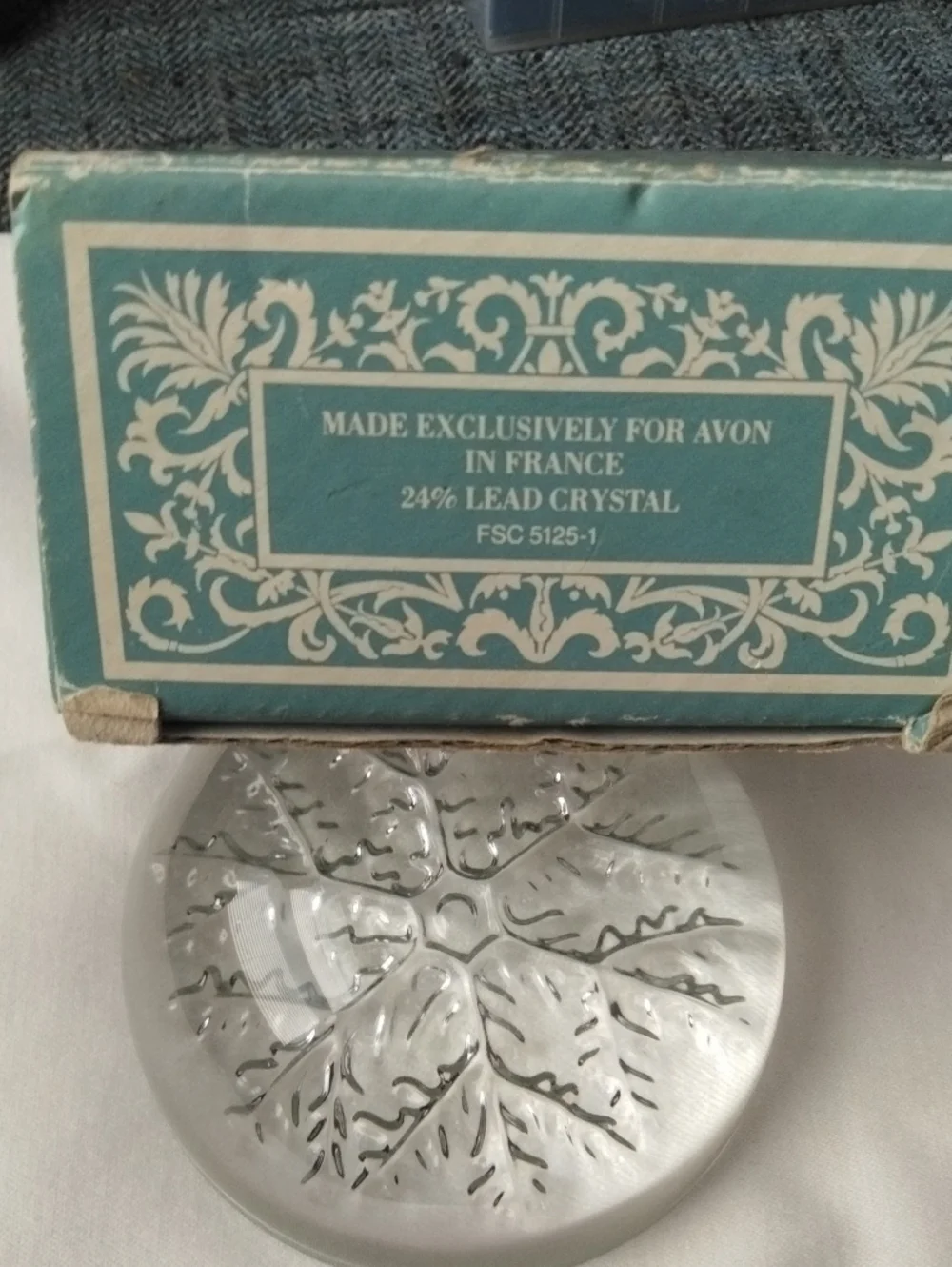 Avon crystal paperweight